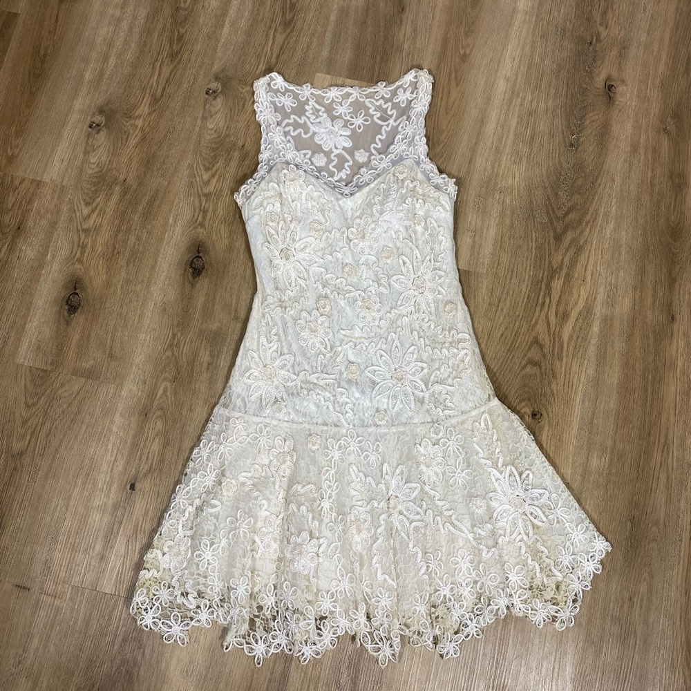 Vintage Sue Wong Nocturne Beaded & Lace Dress size 8 Bridal whimsy fairycore
